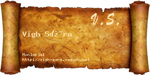 Vigh Sára névjegykártya